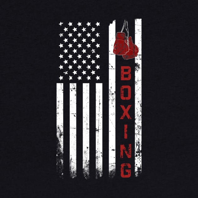 Boxing American Flag Vintage Retro by Xamgi